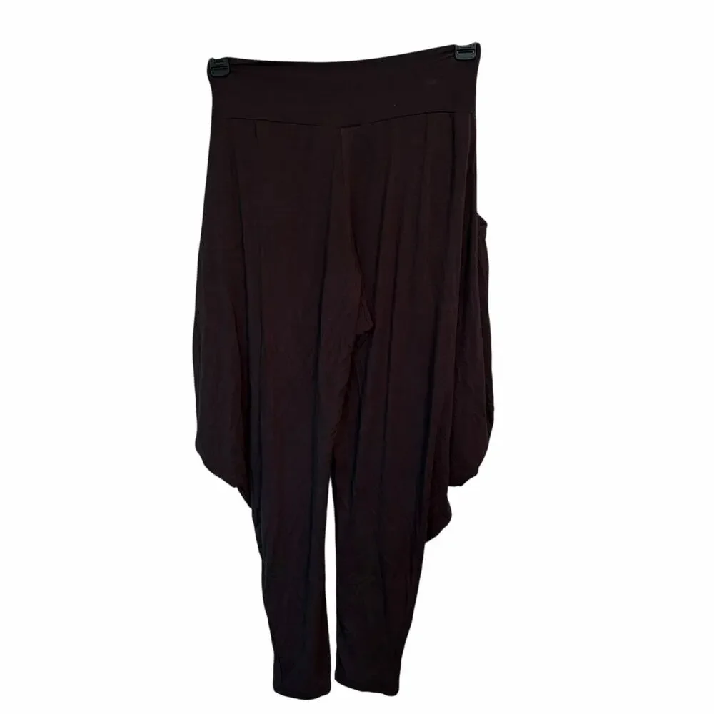 Kooniez Charcoal Harem Pants Size Large Dark Gray Soft Comfy Lounge Yoga - Picture 3 of 8